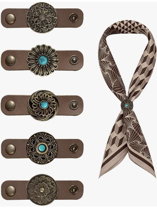 Accessories - Western Brown Scarf Ring Set